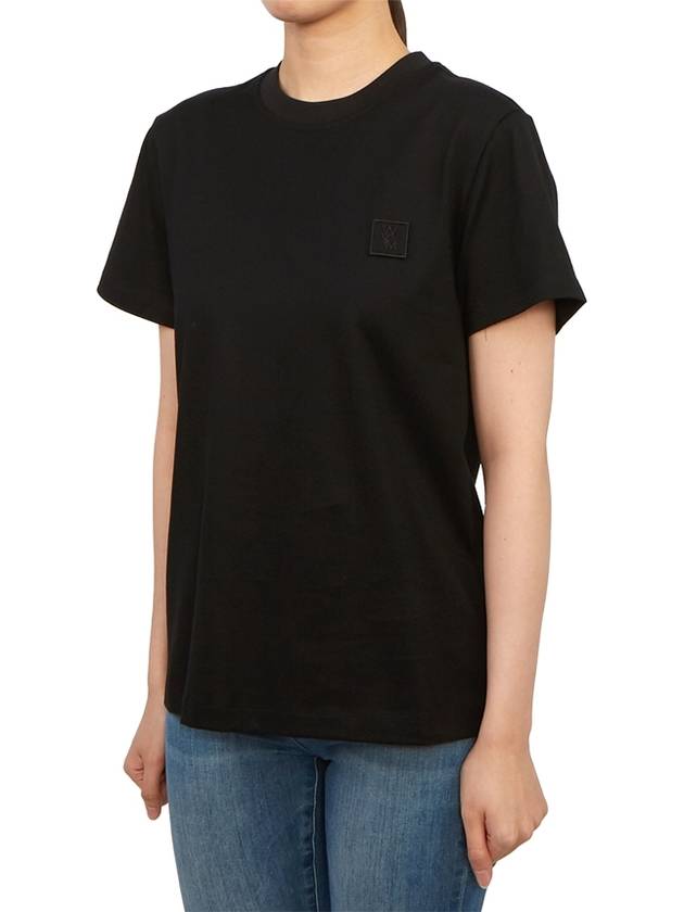 Women's Gradient Embossing Back Logo Short Sleeve T-Shirt Black - WOOYOUNGMI - BALAAN 6