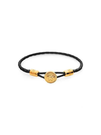 Medusa Biggie Leather Bracelet Black - VERSACE - BALAAN 2