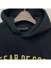 Women s Logo Fleece Crop Hooded Sweatshirt Black 192BT247350FW - FEAR OF GOD ESSENTIALS - BALAAN 7