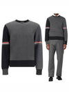 RWB Striped Crew Neck Knit Top Grey - THOM BROWNE - BALAAN 2