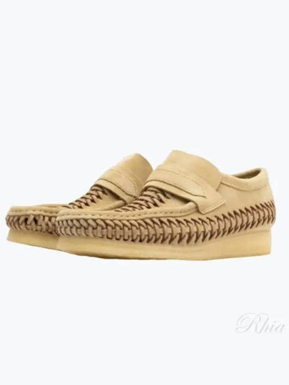 Wallabee Weaver Maple Suede Loafers Beige - CLARKS - BALAAN 2