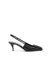 24 Patent Leather Slingback Heels Black - SAINT LAURENT - BALAAN 2