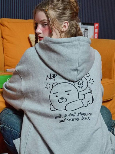 Kakao Friends NAP TIME hooded zip up gray - CPGN STUDIO - BALAAN 1