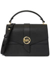 Greenwich Saffiano Strap Medium Shoulder Bag Black - MICHAEL KORS - BALAAN.