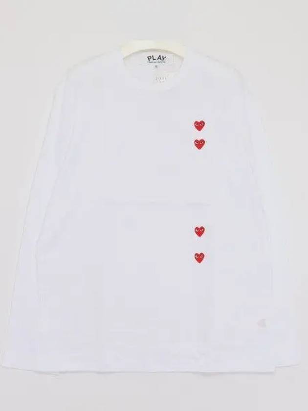 For Red Heart Long Sleeve T Shirt P1T3393 WHITE 271462 1042735 - COMME DES GARCONS - BALAAN 1