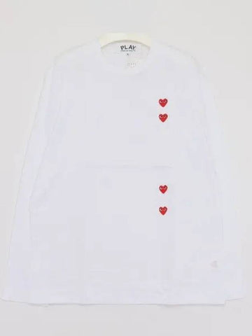 For Red Heart Long Sleeve T Shirt P1T3393 WHITE 271462 1042735 - COMME DES GARCONS - BALAAN 1