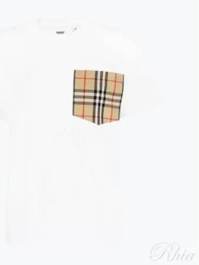 Vintage Check Pocket Cotton Oversized Short Sleeve T-Shirt White - BURBERRY - BALAAN 2