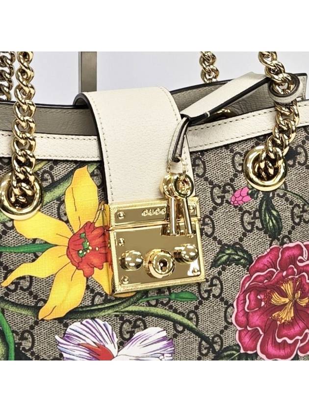 Gucci GG Supreme Flora Canvas Paddle Lock Shoulder Bag 498156 - GUCCI - BALAAN 8