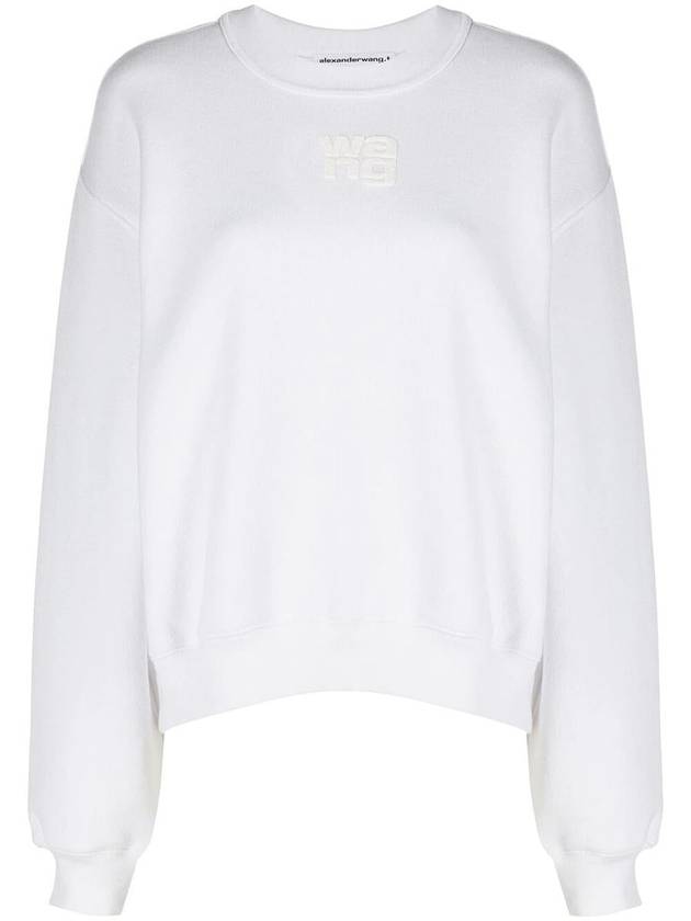 Crew Neck Logo Sweatshirt White - ALEXANDER WANG - BALAAN 2