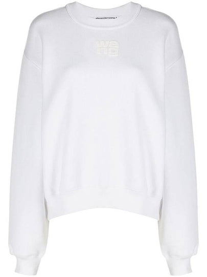 Crew Neck Logo Sweatshirt White - ALEXANDER WANG - BALAAN 2