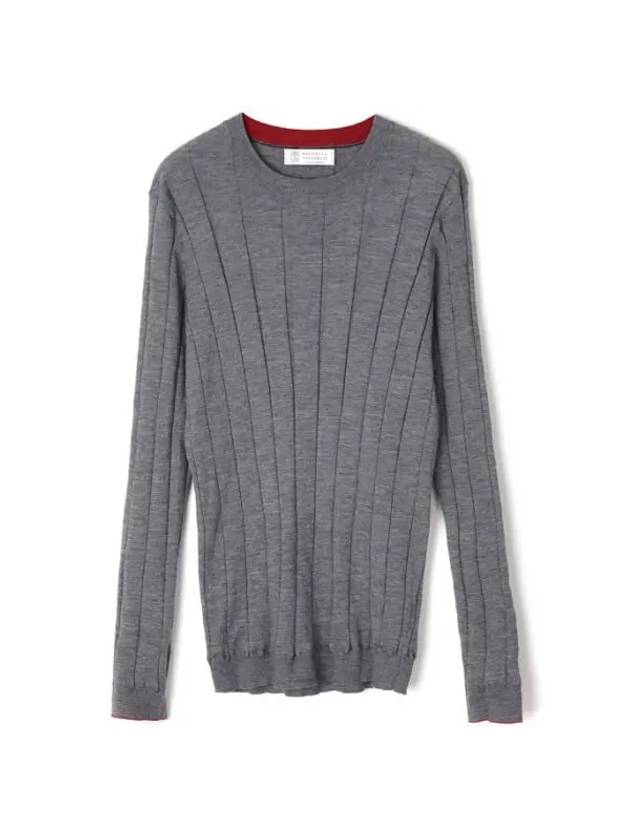 Cashmere Silk Round Neck Knit Top Grey - BRUNELLO CUCINELLI - BALAAN 1