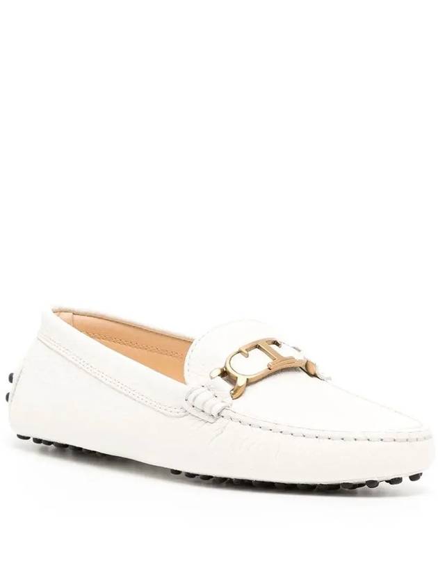 Women's Gommino Leather Driving Shoes White - TOD'S - BALAAN 3