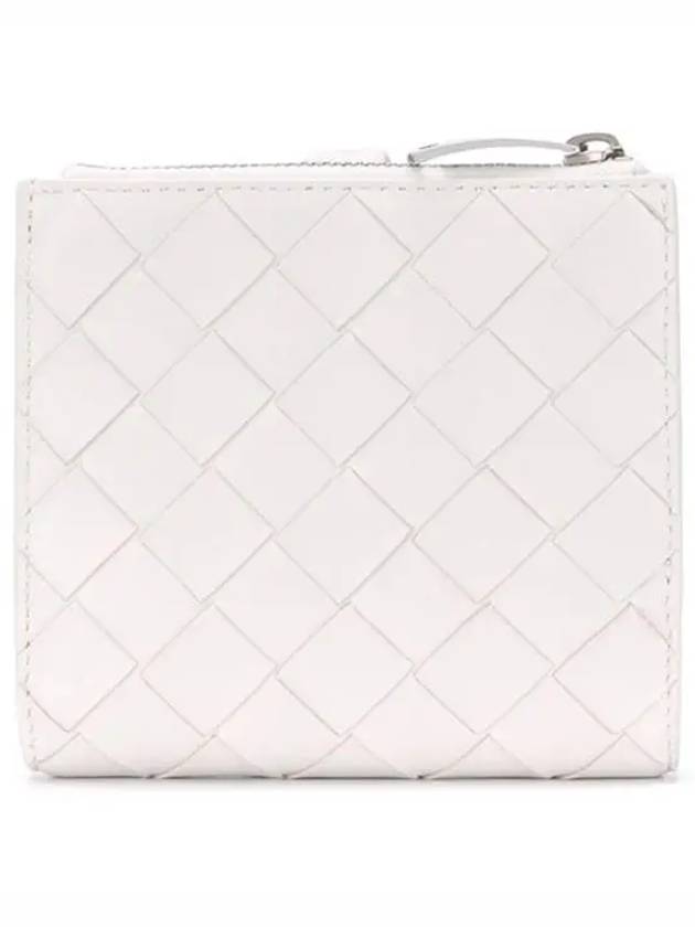 Intrecciato Zipper Half Wallet White - BOTTEGA VENETA - BALAAN 4