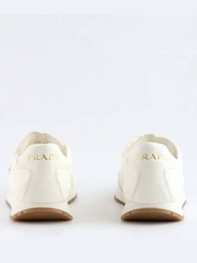 Leather Low Top Sneakers Ivory - PRADA - BALAAN 4