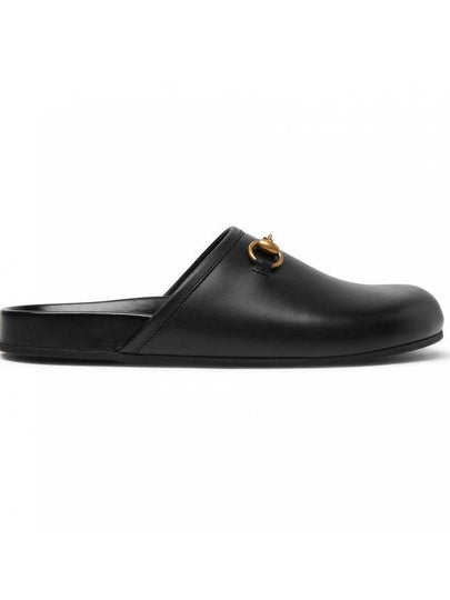 Horsebit Leather Slippers Black 449922 DS900 1000 - GUCCI - BALAAN 2