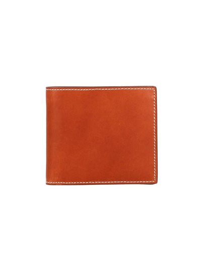 Vacchetta Leather Bill Fold Wallet Natural Brown - THOM BROWNE - BALAAN 2