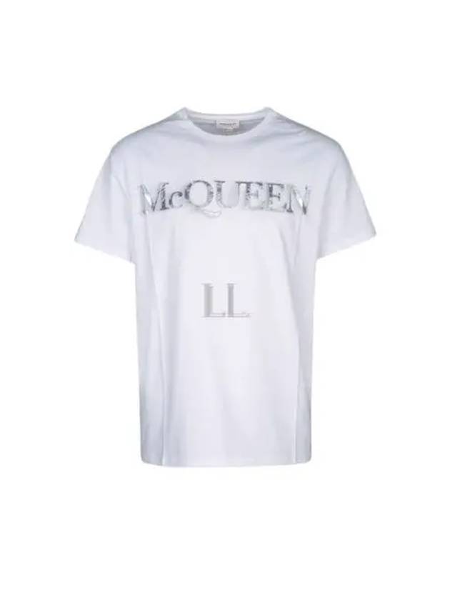 Spray Foil Print Short Sleeve T-Shirt White - ALEXANDER MCQUEEN - BALAAN 2