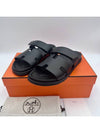 Hermes Chypre H Logo Calfskin Sandals Black - HERMES - BALAAN 3