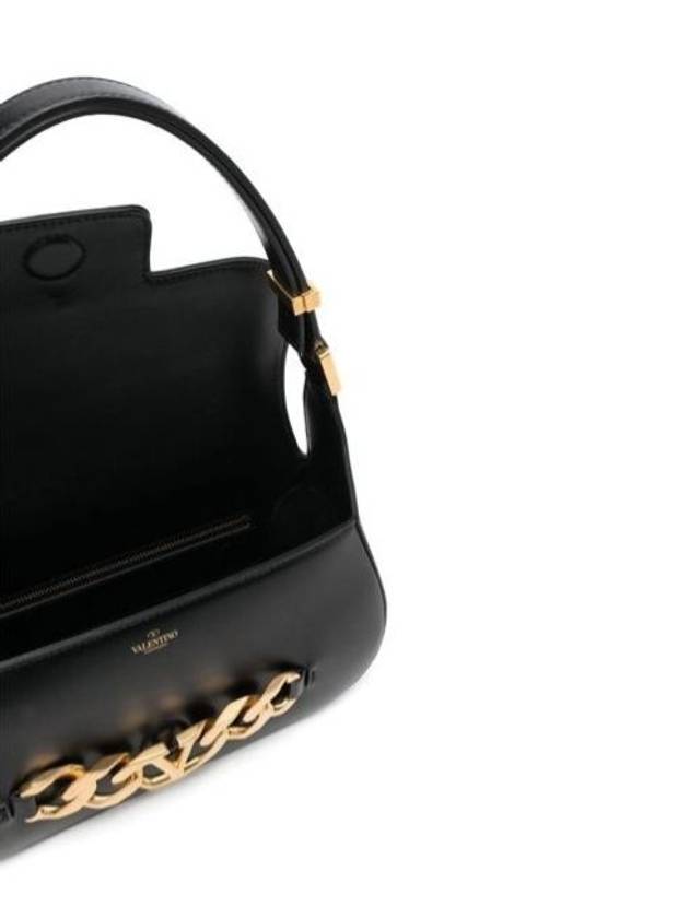 V Logo Chain Metal Cross Bag Black - VALENTINO - BALAAN 5