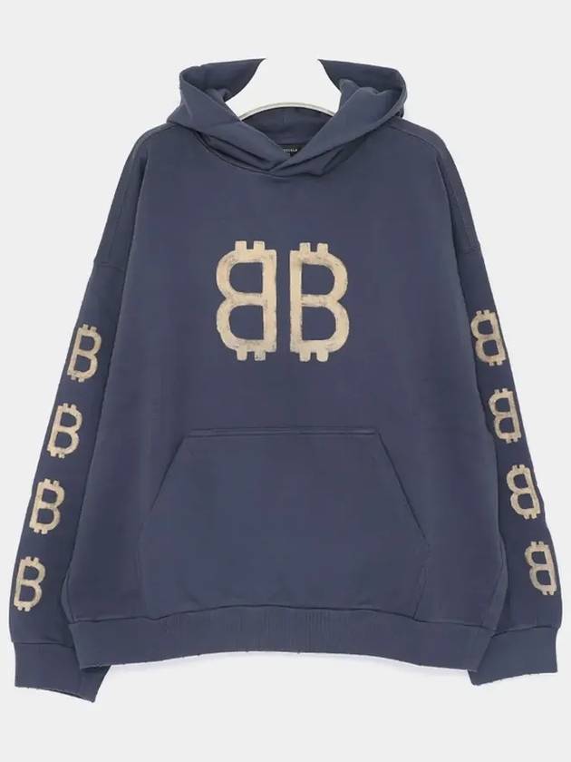 Crypto Medium Fit Hoodie Blue - BALENCIAGA - BALAAN 4