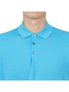 Men's Cotton Polo Shirt Turquoise - DRUMOHR - BALAAN 7