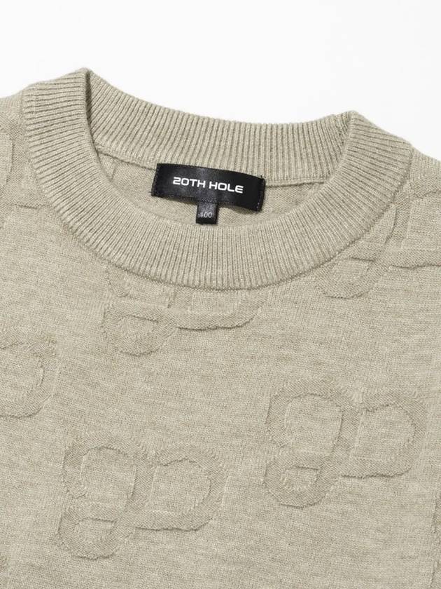 Men s Viscose Logo Lettering Jacquard Knit BEIGE - 20THHOLE - BALAAN 7