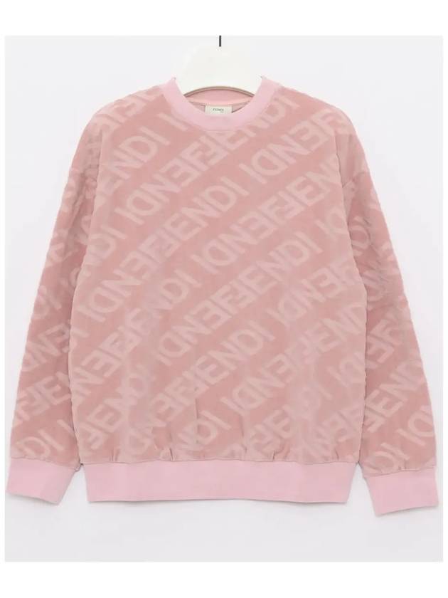 Logo All-Over Sweatshirt Pink - FENDI - BALAAN 3