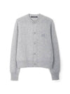 Face Patch Crop Cardigan Light Grey Melange - ACNE STUDIOS - BALAAN 1