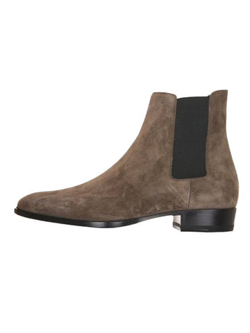 Suede Wyatt Chelsea Boots Brown - SAINT LAURENT - BALAAN 1