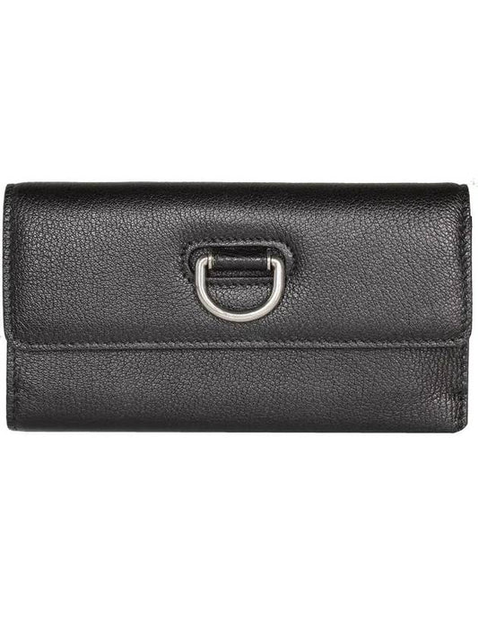 Women's D Ring Leather Long Wallet Black - BURBERRY - BALAAN 2