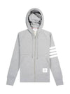 Engineered 4 Bar Diagonal Zip Up Hoodie Light Grey - THOM BROWNE - BALAAN 3