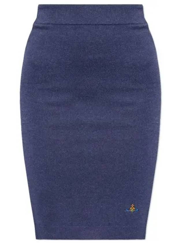 Embroidered ORB Pencil Skirt Navy - VIVIENNE WESTWOOD - BALAAN 2