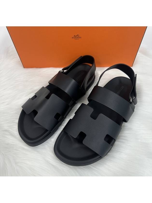 Genius Calfskin Sandals Black - HERMES - BALAAN 3