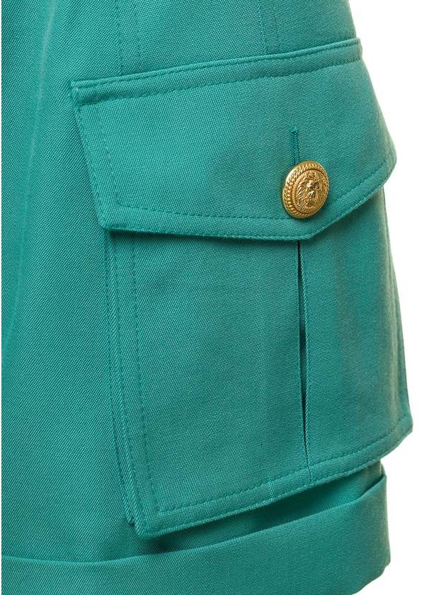 high waist flap pocket cargo shorts green - BALMAIN - BALAAN 4