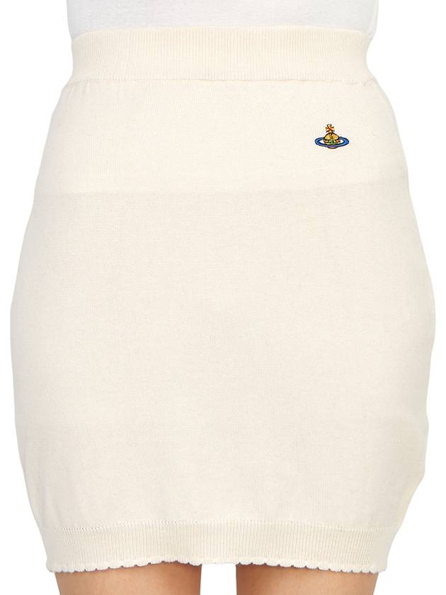 Bea Logo Knit Mini H-Line Skirt Cream - VIVIENNE WESTWOOD - BALAAN 6