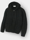 Two way cable hood zip up knit black - INDUST - BALAAN 2