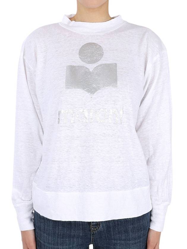 Klowia Logo Print Linen Sweatshirt White - ISABEL MARANT - BALAAN 3