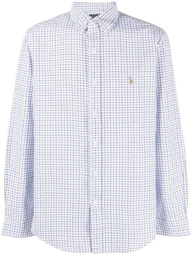 Grid pattern logo embroidery shirt 710922273002 - POLO RALPH LAUREN - BALAAN 1