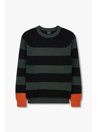 Sseudday Max PS Stripe Raglan Knit Dark Green - PAUL SMITH - BALAAN 1