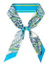 Togo Print Silk Scarf Turquoise - SALVATORE FERRAGAMO - BALAAN 8