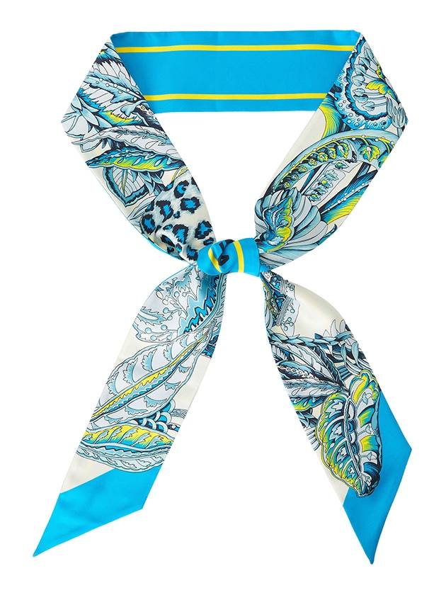 Togo Print Silk Scarf Turquoise - SALVATORE FERRAGAMO - BALAAN 8