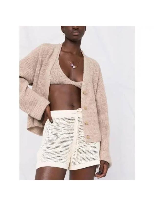 Nanushka JAEL Crochet Knit Shorts NW22BCST00272CREME - NANUSHKA - BALAAN 3