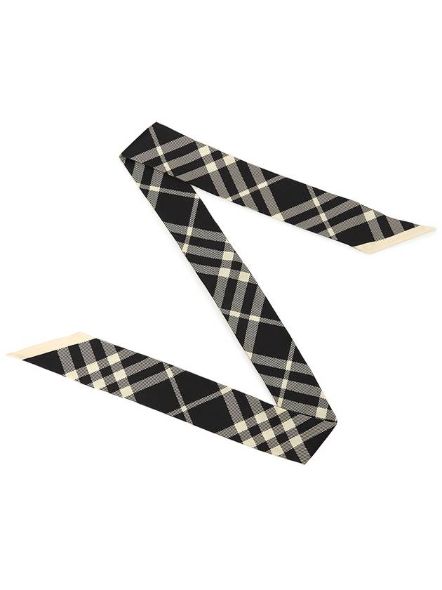 Nova Check Silk Scarf Black - BURBERRY - BALAAN 4