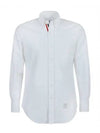 Men's Logo Patch Classic Cotton Long-Sleeve Shirt White - THOM BROWNE - BALAAN 2