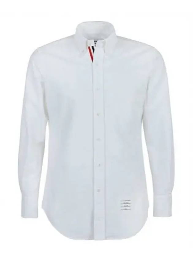 Men's Logo Patch Classic Cotton Long-Sleeve Shirt White - THOM BROWNE - BALAAN 2