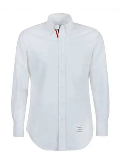 Men's Logo Patch Classic Cotton Long-Sleeve Shirt White - THOM BROWNE - BALAAN 2