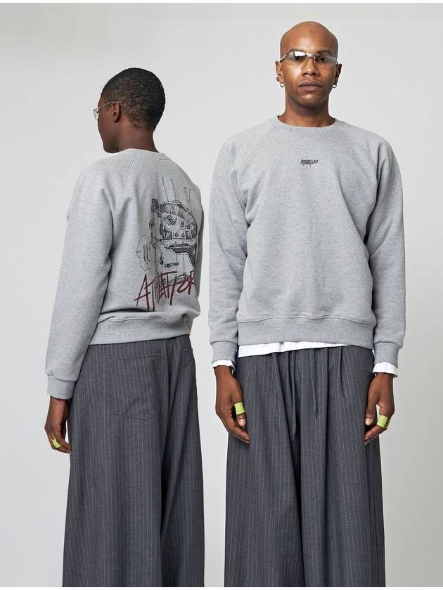 Sewing Sweatshirt Melange Grey - ATHPLATFORM - BALAAN 1