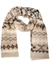 22FW MAURA Nordic pattern alpaca muffler beige 57461124 004 - MAX MARA - BALAAN 1