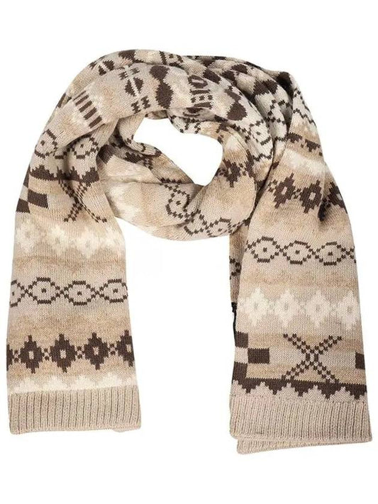 22FW MAURA Nordic pattern alpaca muffler beige 57461124 004 - MAX MARA - BALAAN 1