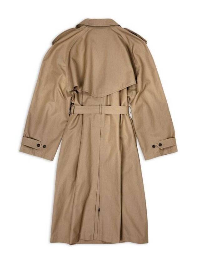 Women's Oversized Shoulder Tab Trench Coat Beige - BALENCIAGA - BALAAN 4